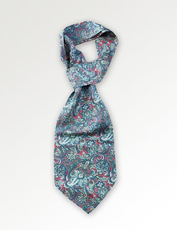 Eșarfă Ascot cu model paisley în roșu